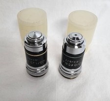 Lot of 2 UNBRANDED MICROSCOPE OBJECTIVE LENS 100/1.25 N.A. Oil 40/0.65 NA