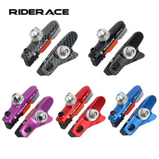 Bike Brake Shoes with Mud Trough Aluminum Alloy Rim Brake Pads Rubber Sheet