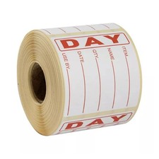 Food Hygiene Day Dot Food Label Best Before Labels Roll of 500 labels - Red