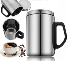 Stainless Steel Mug Lid Thermal Insulated Travel Water Cup Bottle Tea Coffee Cup
