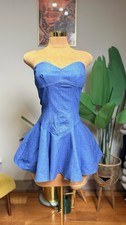 Blue Denim Strapless Dress