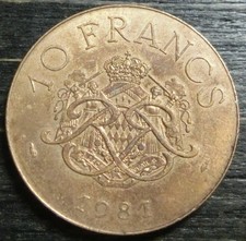 Monako 10 franków 1981