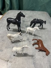 Lot of 6 Toy Horses, Vintage, Various Colors, Various Brands