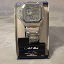 Casio AE-1200WHD-7AVCF Digital World Time 5 Alarms Water Resistant Steel