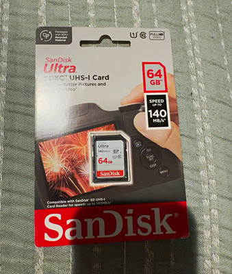 SanDisk Ultra 64GB SDXC UHS-I Class 10 High Speed Memory Card 140MB/s