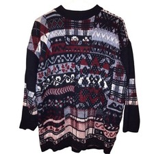 Vintage Grandpa Argyle Patterned Ski Sweater large