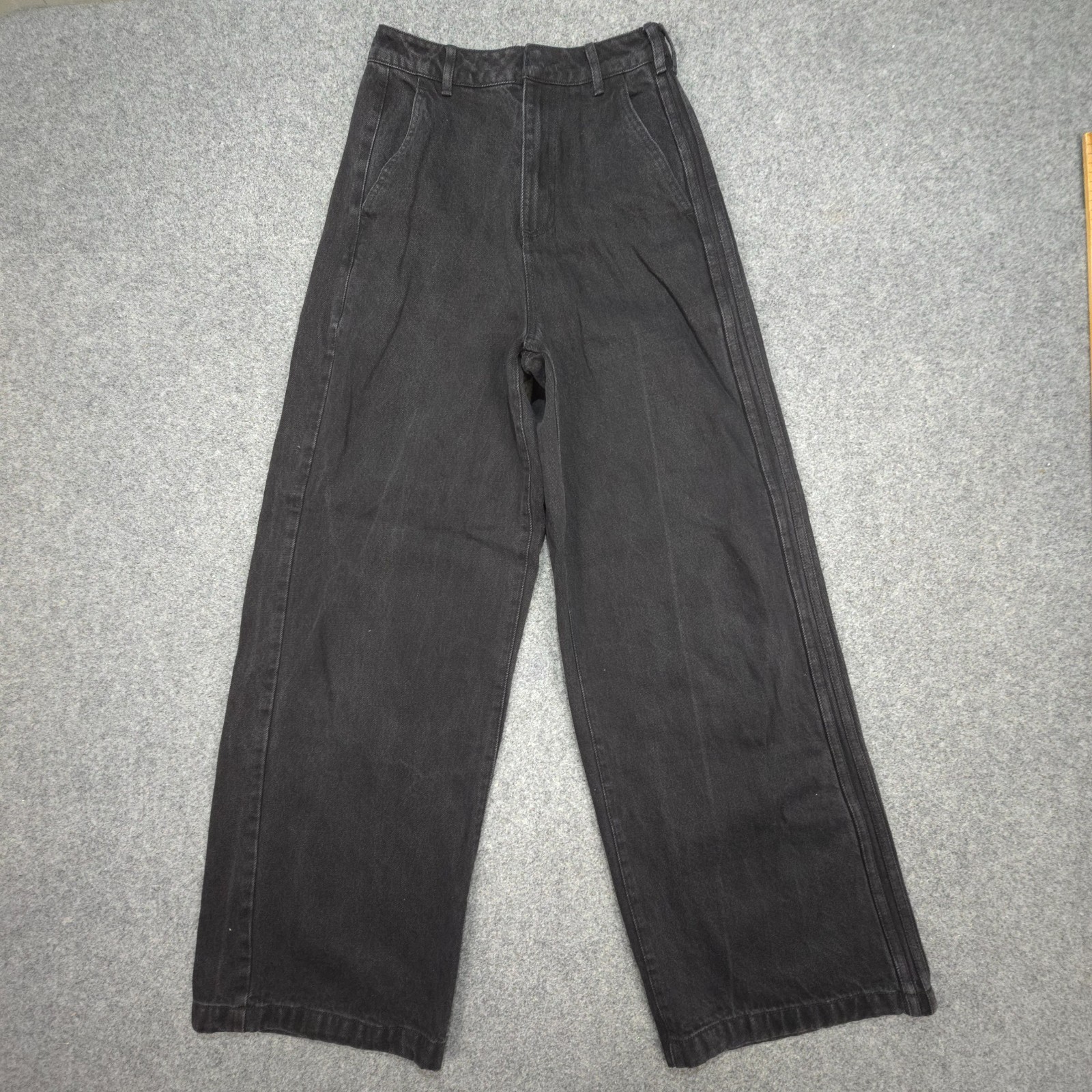 Womens 25 Black Ksenia Schnaider High Waisted Wide Leg Size 
