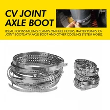 20 Pcs Universal Adjustable Axle CV Joint Boot Crimp Clamps Small & Large Kits