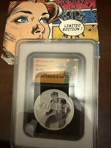 2021 Tuvalu S$1 Wolverine 1 oz Silver Coin MS70 Marvel NGC