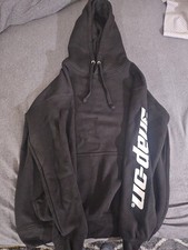Snap On Tools Logo Hoodie Black Hooded Sweatshirt Pullover Mens Size LARGE