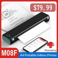 Phomemo M08F Thermal Printer A4 Portable Inkless Printer for Travel or A4 paper