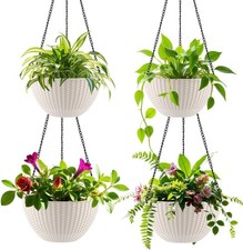 Hanging Planters for Indoor Outdoor Plants 8/10 Inch, 4 Packs Plant Hanger
