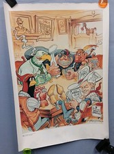 Dallas Cowboys 1991 Cartoon Jerry Jones Troy Aikman Bob Taylor NFL Poster Promo