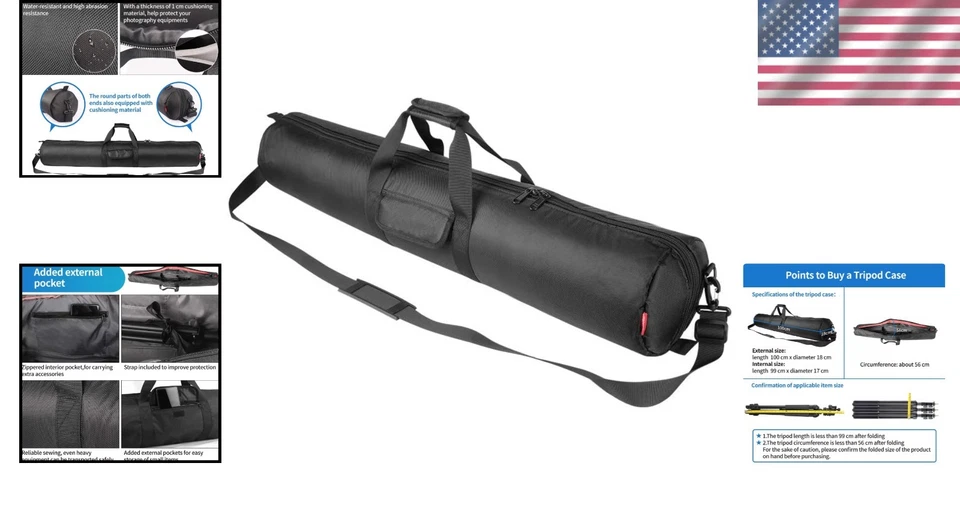 39x7in Tripod Carrying Case – Lightweight, Padded, with Adjustable Strap - Image 2 of 4