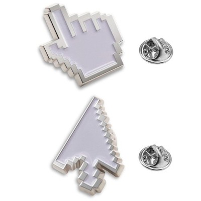 10 Pack Classic Cursor Pixel Gesture Arrow Enamel Pins White Window Computer ...