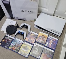 Sony PlayStation 5 Blu-ray Disc Edition Console, 2 wireless controllers, 8 games