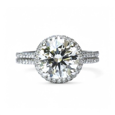Diamant Ring Elegant IGI Lab Grown E F VVS2 18k Weißgold 2,20 Karat Rundschliff