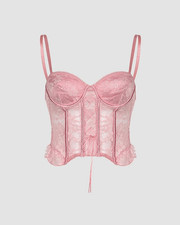 Shein Floral Pink Corset Top