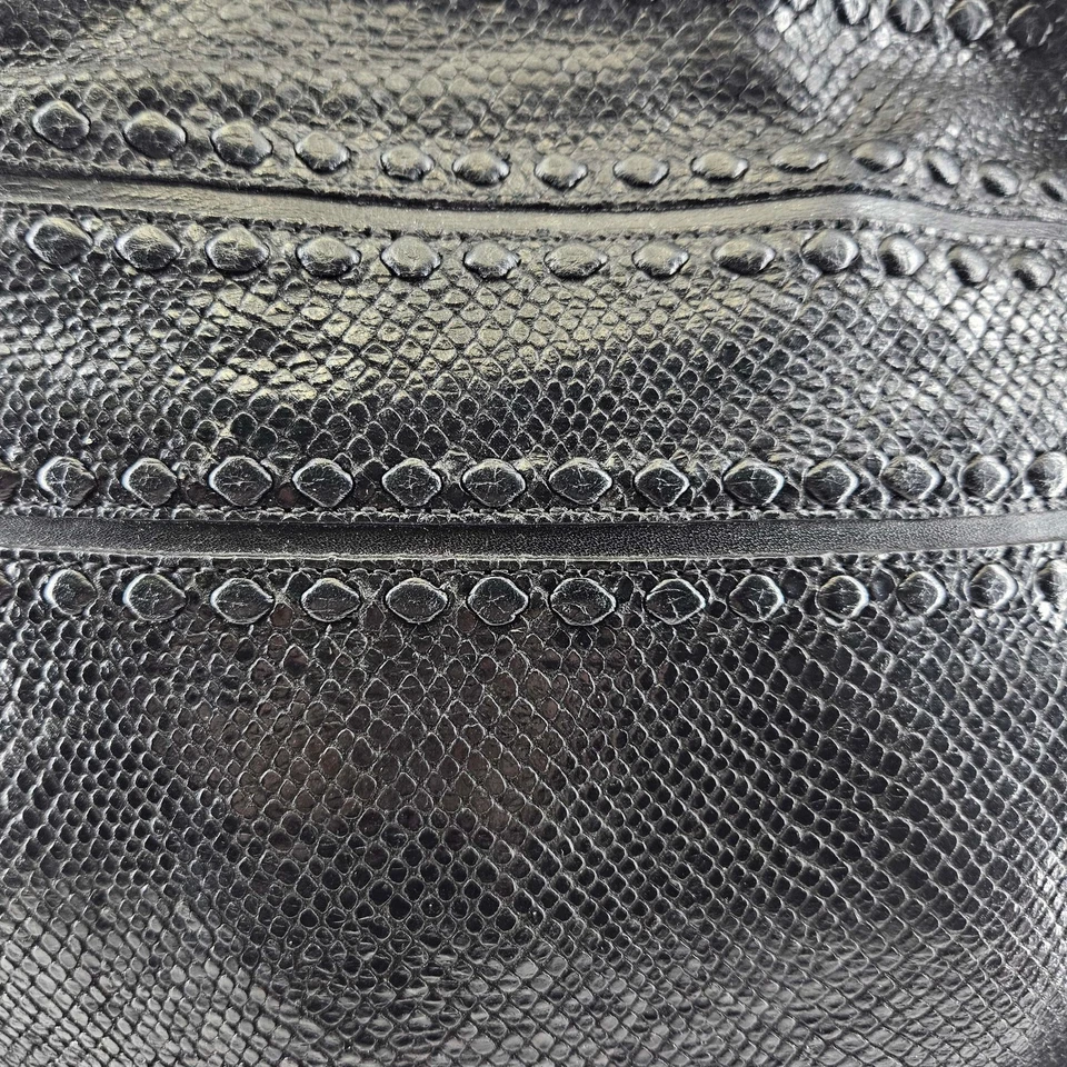 Brighton Serpiente Cuero Repujado Hobo Bolso Monedero Negro con Caja y Bolsa para el Polvo Foto 3 de 4