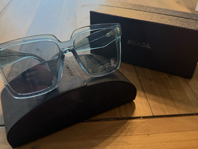 PRADA 0PR  24zsf Women's Square Clear Sunglasses blue UV400 Designer
