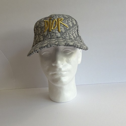 Dior Gray Logo Monogram Adjustable Unisex Baseball Cap Hat One Size Designer