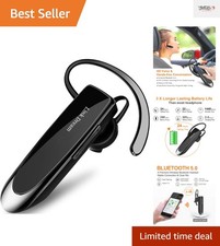 Bluetooth 5.0 Headset - Noise Isolation Long Battery Life for Work