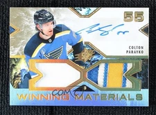 2021-22 SPx Winning Materials Premium Auto /10 Colton Parayko #WM-CP Auto