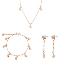 Orphelia Damen Schmuck Set: Halskette + Armband + Ohrringe Rosé SET-7381