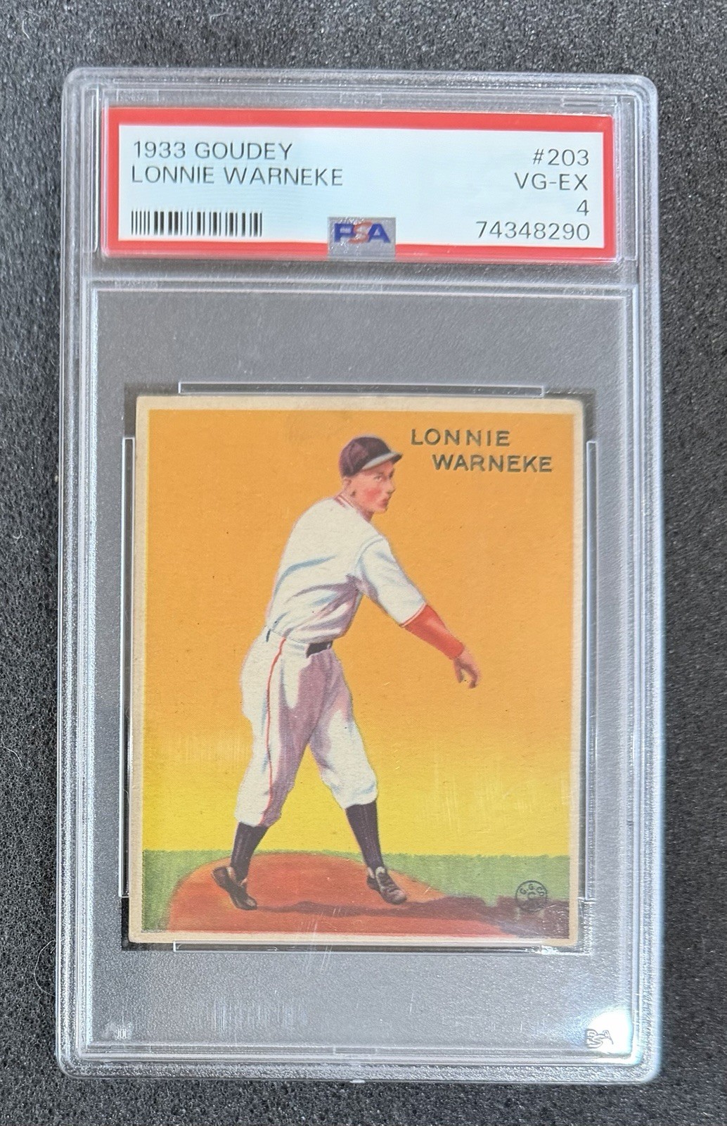 1933 Goudey - #203 Lonnie Warneke - PSA 4