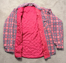 Vintage Sears 70s Flannel Quilted Lining L Shirt Jacket Shacket Mens Made USA L