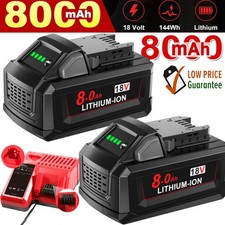 2pack 8AH Battery and Charger For Milwaukee for M18 Extended Capacity Lithium
