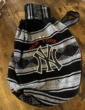 New York Yankees NY Logo Striped Drawstring B...