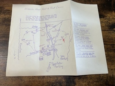 1965 Wicomico Hunt Club Point to Point Races Course Map Mt Victoria MD