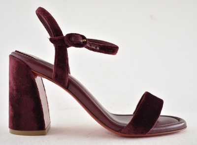 Christian Louboutin Miss Jane Sandal 85 Burgundy Red Ankle Strap