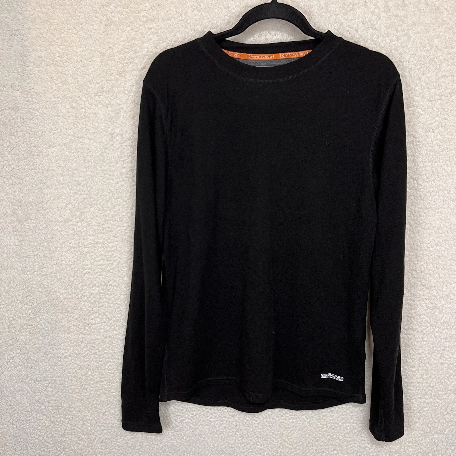 Omni Wool Shirt Men’s L Black Long Sleeve Base Layer Running Outdoor Hiking