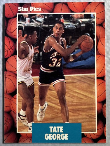 1990 Star Pics TATE GEORGE # 28 University of Connecticut UCONN HUSKIES NM+ - 第 1/2 張圖片