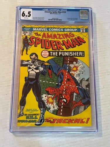 1974 The Amazing Spider-Man #129 Comic Book 1st Appearance Punisher CGC 6.5