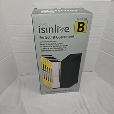 1 Box Of isinlive  True HEPA Filter B Replacement w/8 Carbon Pre-filters Nwot