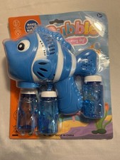 Blue Fish Bubble Machine With 3 Bottles Of Bu...