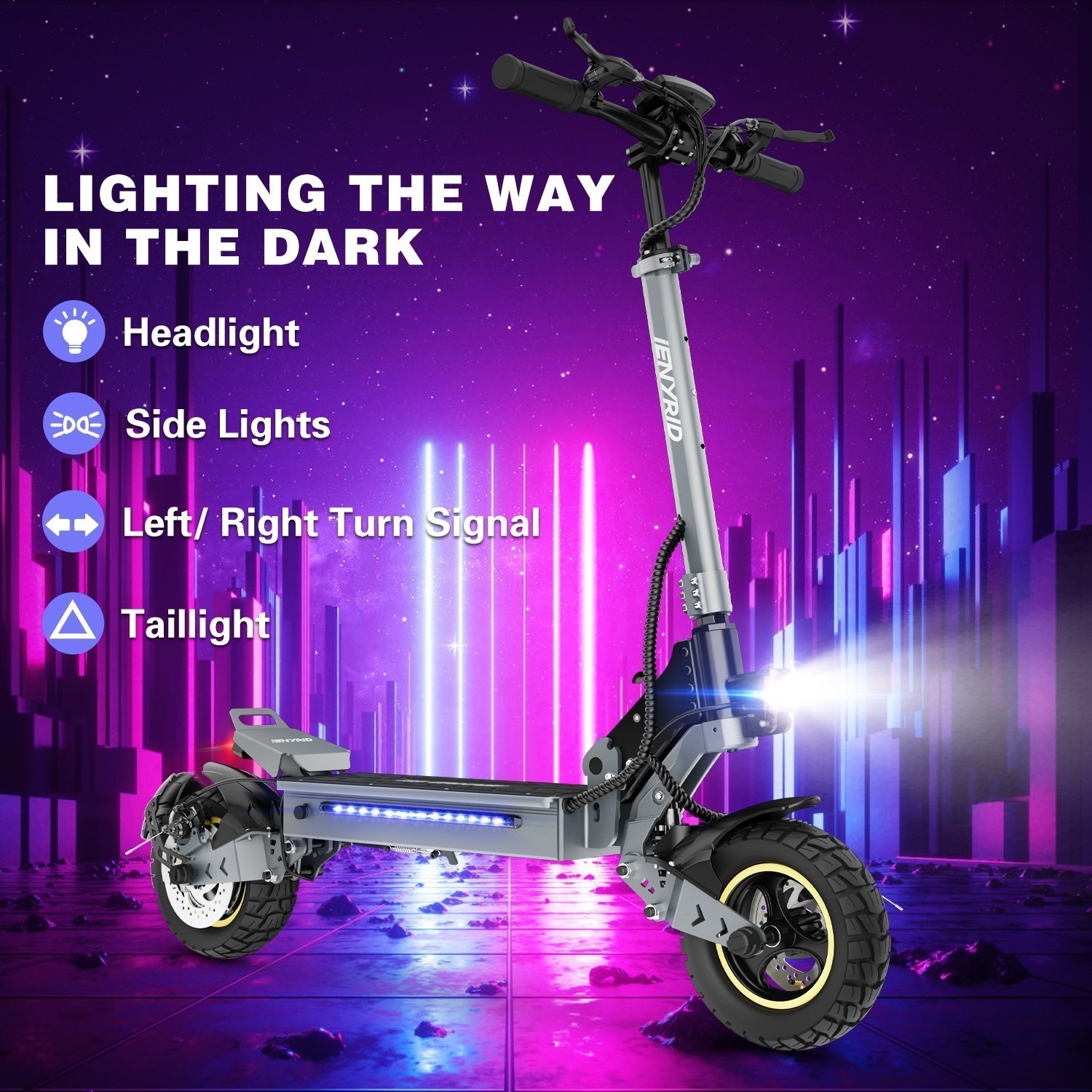 IENYRID S1 Folding Electric Ecooter 800W 48V15Ah 10inch Off-road E-Scooter 28MPH