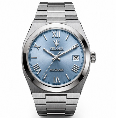 Velour Tolaris NH35 Automatic Watch Blue Dial Silver Steel Luxury Watch