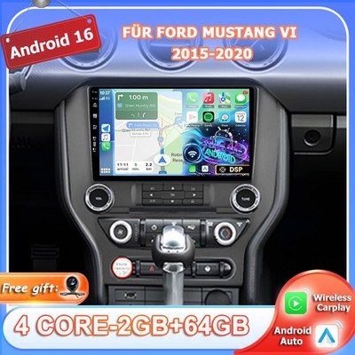 Für Ford Mustang VI 2015-2020 Android 16 Autoradio GPS Navi CarPlay RDS  2G+64G 