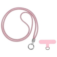 Phone Chain Crossbody Lanyard Water Diamond Phone Strap with Tether Pink