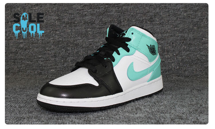 Nike Air Jordan 1 AJ1 Mid Tropical Twist Black Shoes GS
