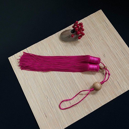 Tai Chi Sword Tassel Wood Bead For Matial Arts Sword Samurai Sword Rosered 55cm - Picture 3 of 4