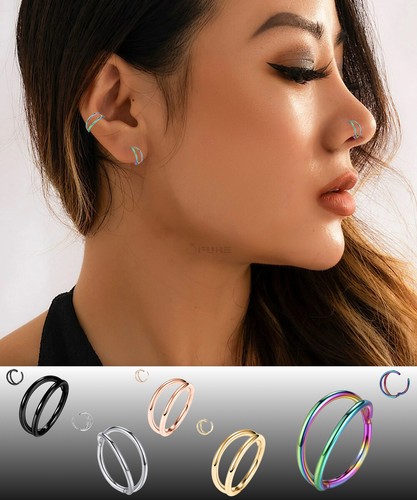 1pc 8MM Unisex Hoop Nose Septum Ring Lip Ear Piercing Surgical Stainless Steel - Picture 38 of 72