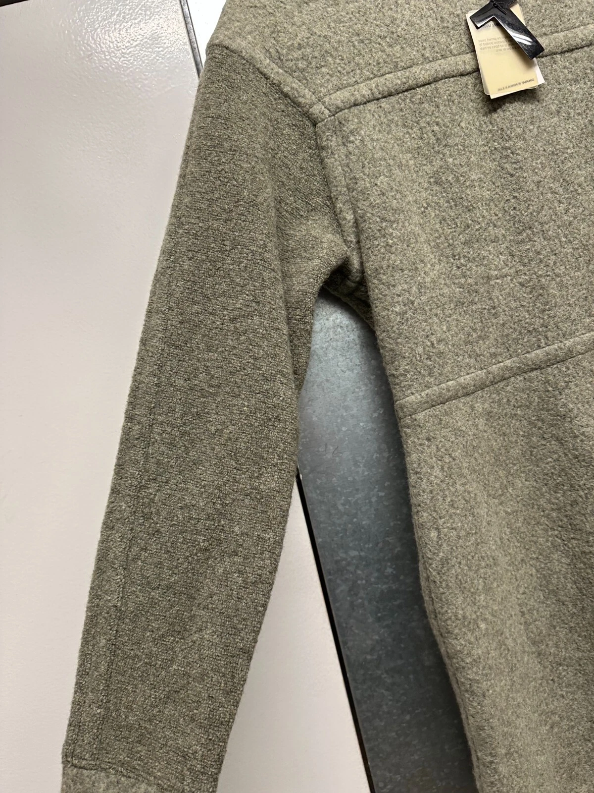 Abito donna Alexander Wang nuovo S verde salvia lana maglia pullover mini