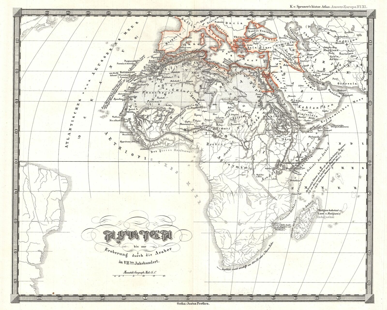 SALE 10%OFF 1855 Spruner Map of Africa up to conquests 7th in the c Arab 【スーパーセール】