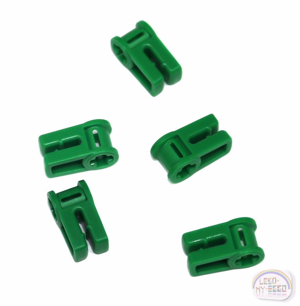 LEGO Technic - 5 x Wire Clip w/ Axle Hole - Green - New - (49283