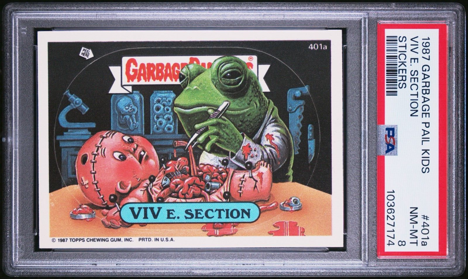 1987 Topps Garbage Pail Kids Series 10 OS10 VIV E SECTION 401a PSA 9 MINT Condition Trading Card